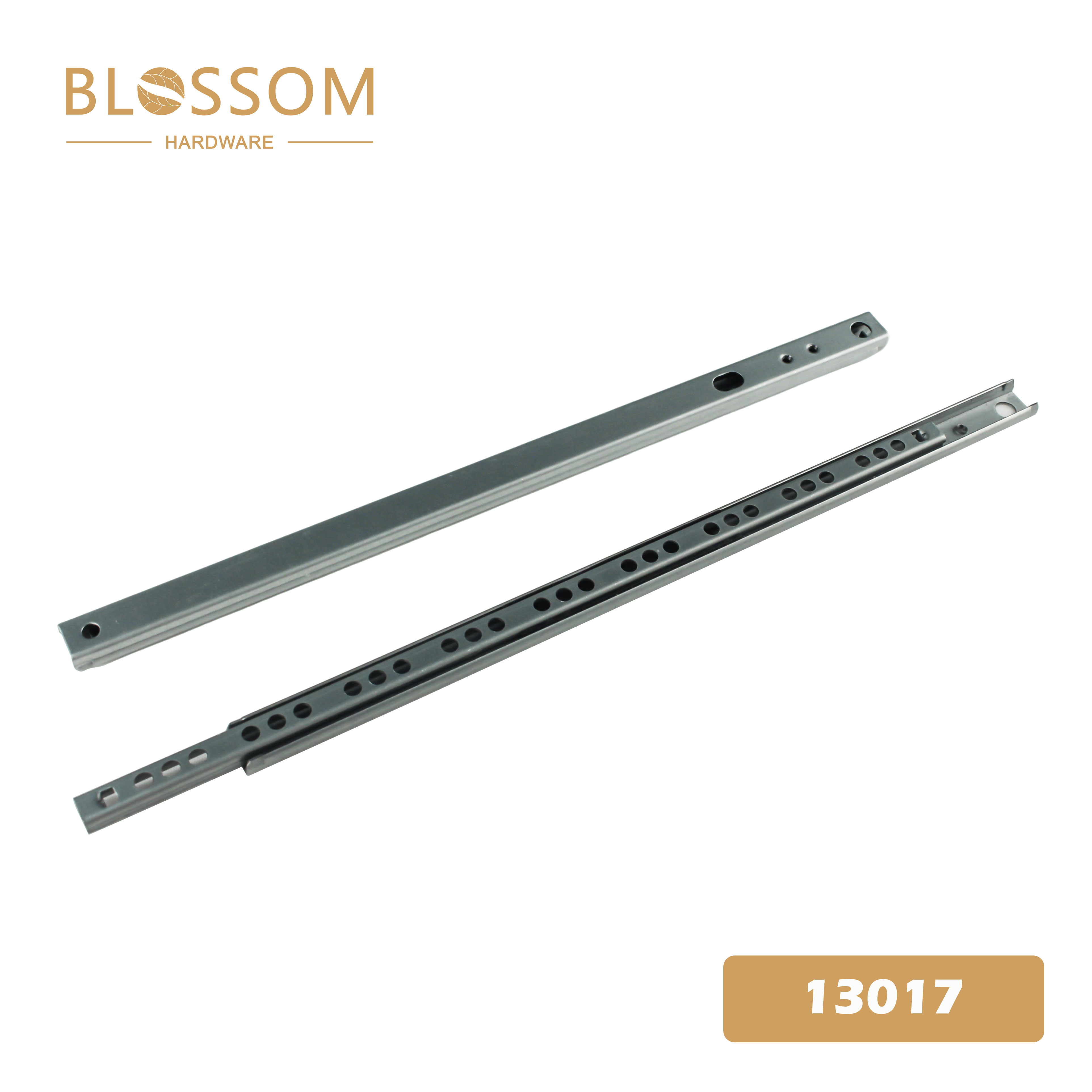 17mm Width Two-Fold Ball Bearing Drawer Slide 1.2mm Thickness Mini Steel Runner for Furniture Hardware